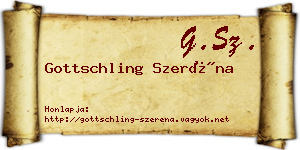Gottschling Szeréna névjegykártya